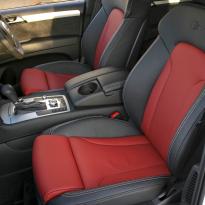 Audi q7 s-line 7 seat black leather with red inserts  silver stitching 003