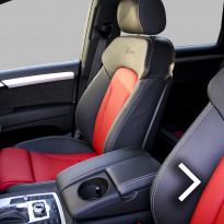 Audi q7 s-line 7 seat black leather with red inserts  silver stitching thumbnail