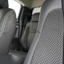 Isuzu dmax blade black leather with fabric inner wings  silver stitching 006