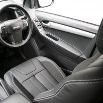 Isuzu dmax blade black leather with fabric inner wings  silver stitching 010