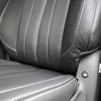 Isuzu dmax blade black leather with fabric inner wings  silver stitching 015