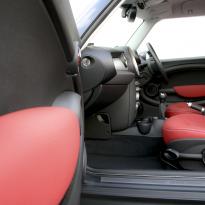 Mini r56 hatch standard koral red with silver stitching 011