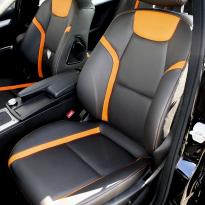 Mercedes 204 C-Class Sport Black Leather With Orange Sections & Stitching 7