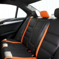 Mercedes 204 C-Class Sport Black Leather With Orange Sections & Stitching 9