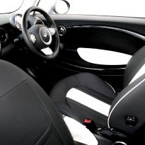 Mini r55 clubman sport lounge design black with white section  stitching 006