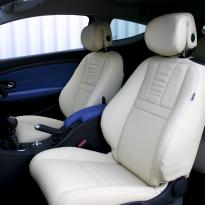 Renault megane coupe dynamique artisan cream with blue sections  stitching 002