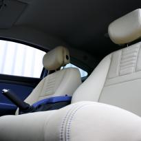 Renault megane coupe dynamique artisan cream with blue sections  stitching 003