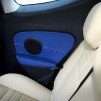 Renault megane coupe dynamique artisan cream with blue sections  stitching 007