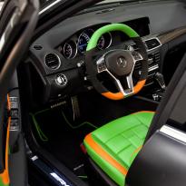 Mercedes cclass 204 c63 amg orange  green leather seats13