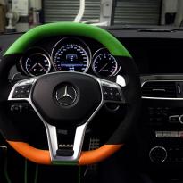 Mercedes cclass 204 c63 amg orange  green leather seats 7