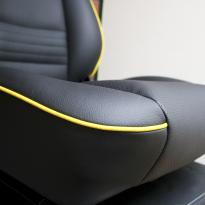 Porsche 911 black leather seat with yellow piping 4
