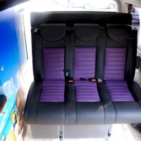 Volkswagen T5 Van Converted Campervan Black Leather With Purple Inserts 