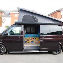 Volkswagen T5 Van Converted Campervan Black Leather With Purple Inserts 