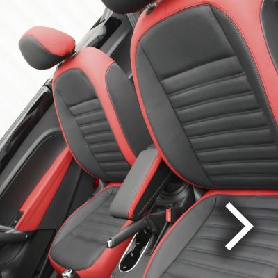 Beetle cabriolet design black with red outer boarders