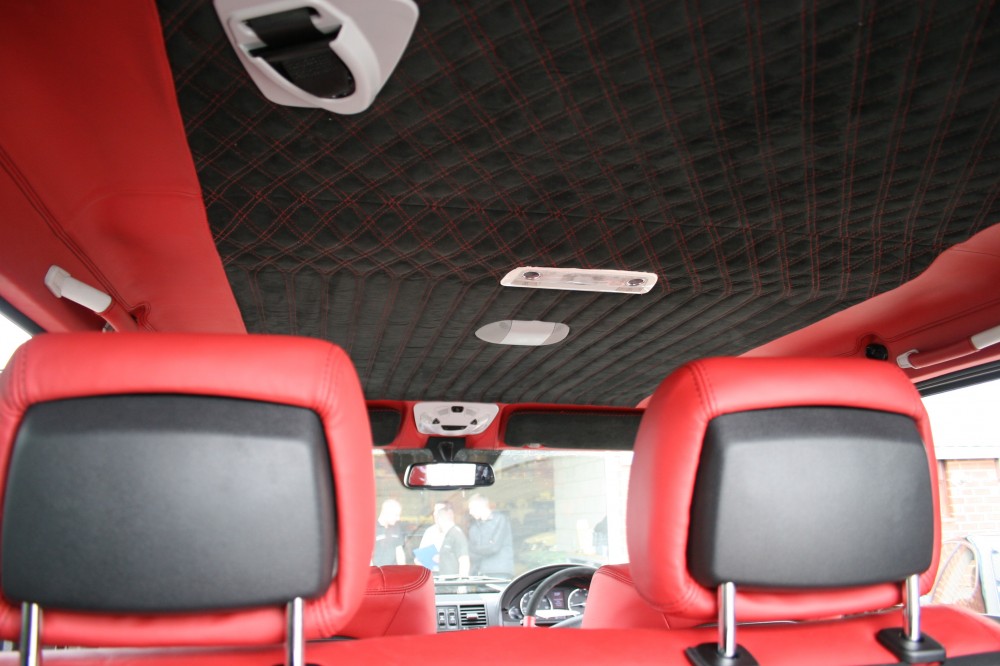 mercedes benz g wagon classic red nappa leather and black alcantara inserts