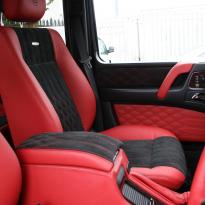 Mercedes benz g wagon classic red nappa leather and black alcantara inserts with bespoke quilting(44)